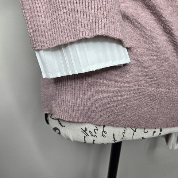 MILANO Womens Rose Pink Longsleeve Blousey Sweater Keyhole Back Closure Size M - Picture 8 of 8